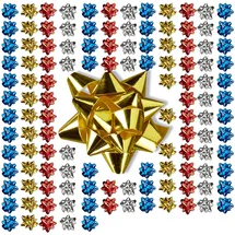 Relaxdays Geschenkschleifen Ø 5 cm Blau/Gold/Rot