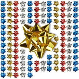 Relaxdays Geschenkschleifen Ø 5 cm Blau/Gold/Rot