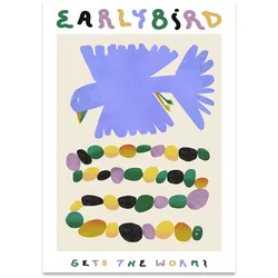 Paper Collective - Early Bird Gets The Worm Poster, 50 x 70 cm
