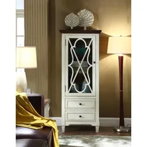 JV Möbel Vitrine 48,5 x 165 x 69 cm Braun/Weiß