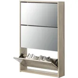 [en.casa] Lund 63 x 102,5 x 17 cm beige / Sonoma-Eichenoptik
