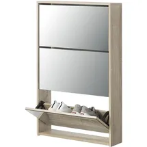 [en.casa] Lund 63 x 102,5 x 17 cm beige / Sonoma-Eichenoptik