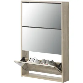 [en.casa] Lund 63 x 102,5 x 17 cm beige / Sonoma-Eichenoptik