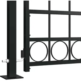 vidaXL Gartentor 105 x 204 cm Schwarz/Metall