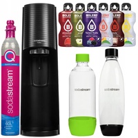 Wassersprudler SodaStream Terra Schwarz eine Flasche + Grüne Flasche + Bolero