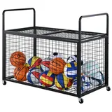 Relaxdays Abschließbarer Ballwagen Schwarz