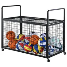 Relaxdays Abschließbarer Ballwagen Schwarz
