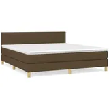 vidaXL Boxspringbett mit Matratze Dunkelbraun 160x200 cm Stoff