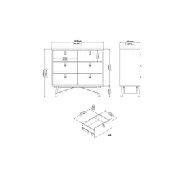 CaliCosy Kommode Ripley 102 x 95 x 40 cm Holzfarben
