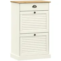 VidaXL Schuhschrank VIGO 60x35x96 cm Weiß Massivholz Kiefer