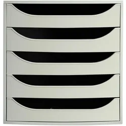 Exacompta 229606D ECOBOX Schubladenbox mit 5 Schubladen - Grau
