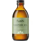 Fushi Bio-Rizinusöl, 250 ml, 100% rein kalt und frisch gepresst, für trockene Haut und Haarwuchs, Wimpern und Augenbrauen, Hexanfrei, natürliche Lebensmittelqualität, nachhaltig gewonnen (Verpackung kann variieren)