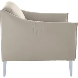 W.Schillig Cocktailsessel sally Leder 84 x 78 x 84 cm Grau mit Kissen