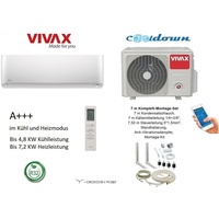 VIVAX Y Design 12000 BTU+7 m Komplett SET 3,5KW Split Klimaanlage inkl WIFI A+++