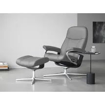 Stressless Relaxsessel "Consul", grau (wild dove batick), B:82cm H:102cm T:72cm, Leder BATICK: BATICK ist ein leicht korrigiertes, durchgefärbtes und genarbtes Möbelleder, bei dem die meisten Unebenheiten und Spuren in der Regel entfernt wurden.