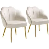 Tectake Cocktailsessel, gepolstert, mit Samtbezug, runde, pulverbeschichtete Stahlbeine, 66 x 62 x 80,5 cm,