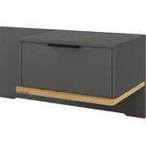 Musterring Nachtschrank MUSTERRING "Isabelle", grau (graphit, dekor), B:90cm H:43cm T:47cm, Holzwerkstoff, Schränke, Nachtschrank, verschiedene Farben, Unterboden in Eiche, Maße B50/90 x H43 x T47 cm