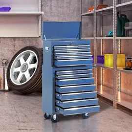 Homcom Werkstattwagen Metall 61,5 x 33 x 113 cm blau