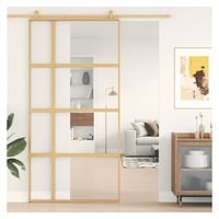 vidaXL Schiebetür Golden 102,5x205 cm ESG-Klarglas und Aluminium