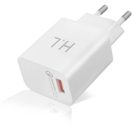 Avizar Universal USB 3A Qualcomm Quick Charge 3.0 Ladegerät + Lightning Ladekabel Weiß