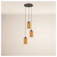 s.luce Cruet Mehrfach-Pendelleuchte Glas 3 oder 5-flammig 3-flammig / Amber / Hoch