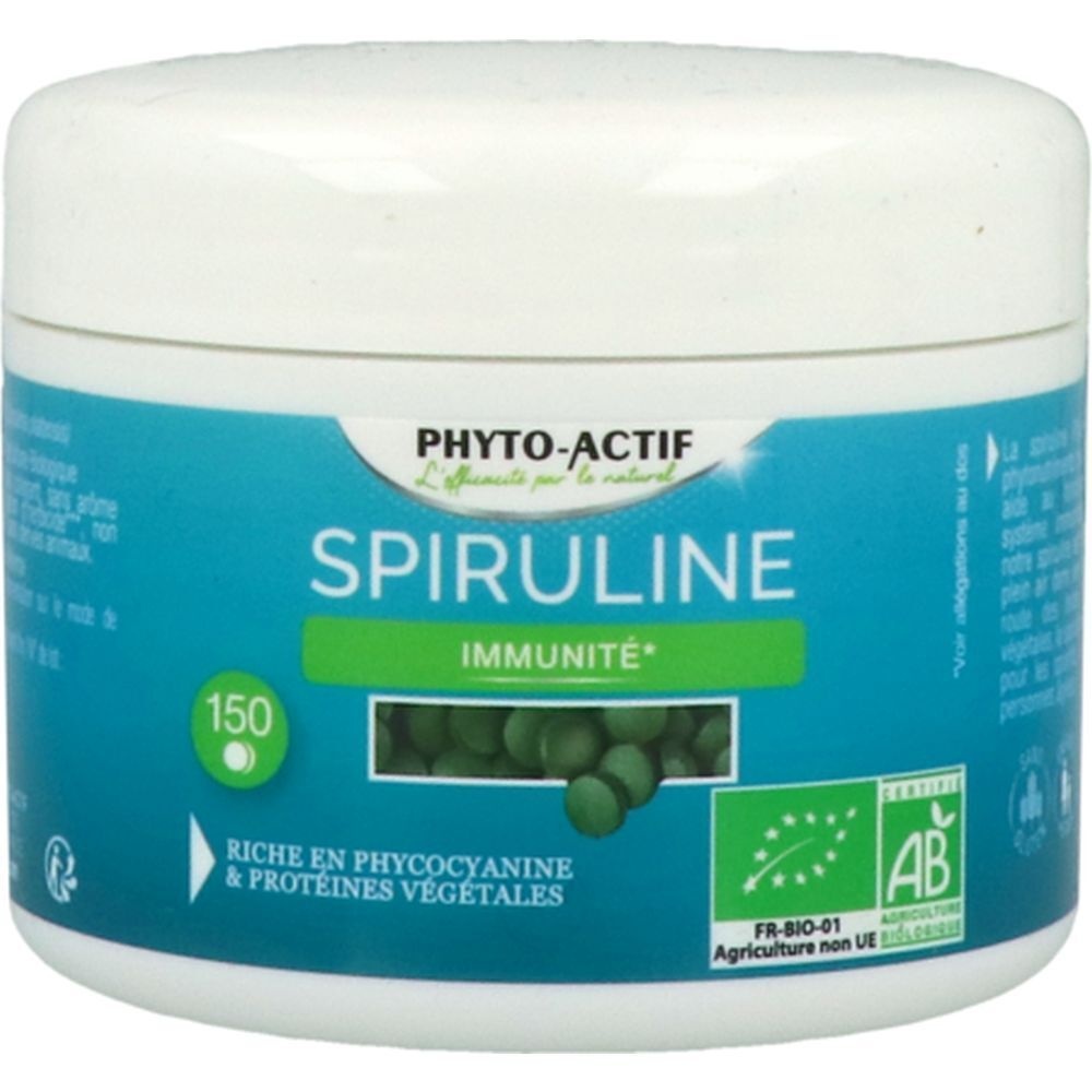 Phytoactif Spiruline Bio Comprimé, Comprimé, complément alimentaire à base de spiruline bi 150 pc(s) comprimé(s)