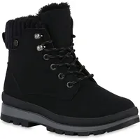 VAN HILL Damen Worker Boots in Schwarz
