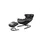 KAWOLA Relaxsessel LORNA Leder 87 x 80 x 87 cm schwarz mit Hocker