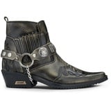 Infinity Leather Herrenstiefel Echtleder Krokodilmuster Knöchelboots Cowboy Biker Design - 41 EU