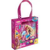 Lisciani - BARBIE Zaubersand Strandtasche - Kreativ-Set ab 3 Jahren - 500g bunter Spielsand & Förmchen - Inklusive Sommertasche - Kreatives Sand-Spielzeug für Mädchen und kleine Barbie Fans Shopper