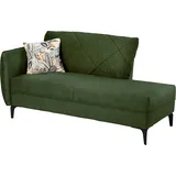 Jockenhöfer Recamiere JOCKENHÖFER GRUPPE "Novara", grün (dunkelgrün), B:165cm H:86cm T:85cm, Korpus: 100% Polyester;Zierkissen: 70% Polyester, 30% Baumwolle, Sofas, Recamiere, Steppung, Rauten-Biesennähte, Sitzkomfort, frei im Raum stellbar