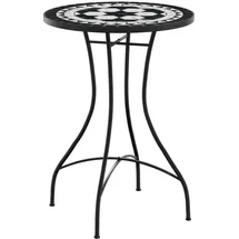 vidaXL Mosaik-Bistrotisch Schwarz und Weiß Ø50x70 cm Keramik