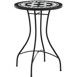 vidaXL Mosaik-Bistrotisch Schwarz und Weiß Ø50x70 cm Keramik