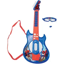 Lexibook Lexibook, Spider-Man, Leuchtende elektronische Gitarre mit Mikrofon, Brille mit Mikrofon, Melodien, 2 Spielmodi, MP3-Anschluss, Blau/Rot, K260SP