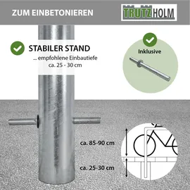 Trutzholm Fahrradständer Fahrradanlehnbügel 115 x 76 cm Stahl Ø 60 mm grau