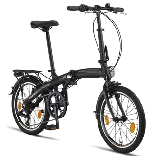 licorne bike gmbh Licorne Bike Phoenix 20 Zoll Aluminium-Faltrad-Klapprad, Scheibenbremse, Discbremse, V-Bremse Faltfahrrad-Herren-Damen, 7 Gang Kettenschaltung Folding City Bike, Alu-Rahmen, StVZO, Vorderlampe, Hinterlampe