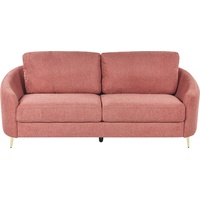 Beliani 3-Sitzer Sofa Polsterbezug rosa / gold TROSA
