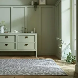 Kadima Design Maschinenwaschbarer Teppich `Clyde` - Florales Muster, 100% recycelt, leicht, grau-grün,. 160x230 cm