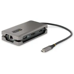 StarTech.com USB-C Multiport Adapter, 4K 60Hz HDMI/DP Video, 3-Port USB Hub, 100