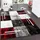 Paco Home Designer Teppich Modern mit Konturenschnitt Karo Muster Grau Schwarz rot Grösse:160x230 cm
