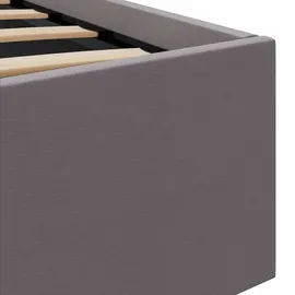 vidaXL Bett mit Bettkasten Hydraulisch LED Grau Kunstleder 120x200 cm