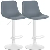 CLP 2er Set Barhocker Divo Kunstleder I Höhenverstellbare Barstühle Mit Metallgestell I Thekenhocker Mit Integrierter Fußstütze