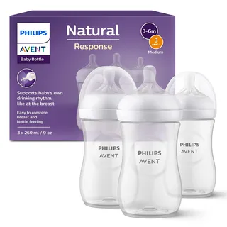 Philips Avent Natural Response Babyflasche 260ml, mittlere Durchflussrate - SCY903/03