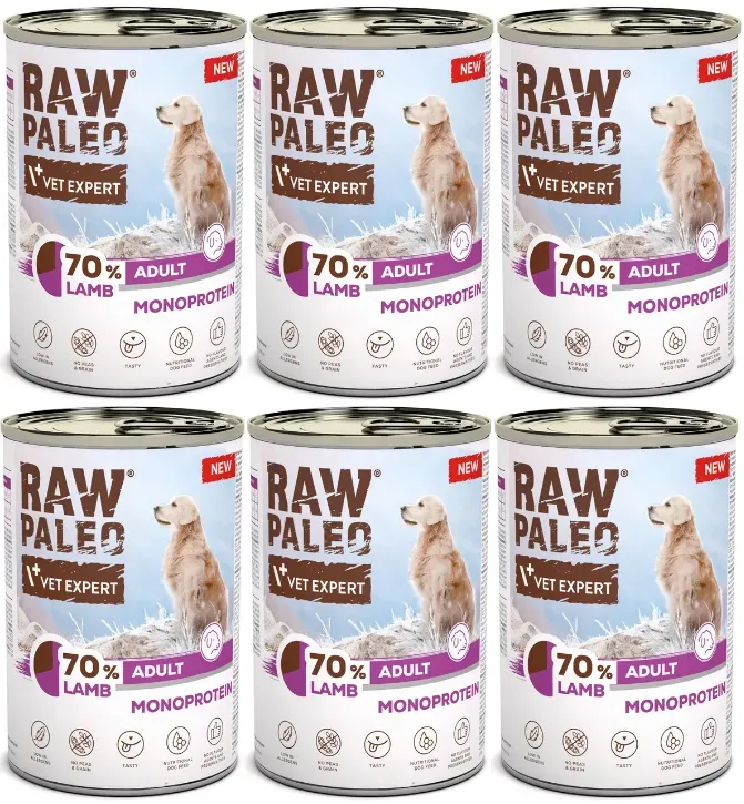 Vetexpert Raw Paleo Monoprotein Adult Lamm 6x400g