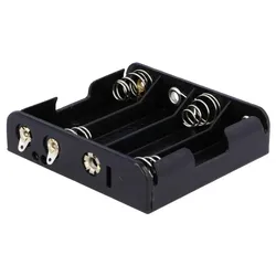 COMF Batteriehalter AA R6 4er, Lötplättchen, Kunststoffgehäuse, Stromversorgung Batterie, schwarz