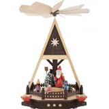 Dregeno Erzgebirge Weihnachtspyramide 1-stöckige Pyramide Weihnachtsmann mit Kindern (33cm) von Dregeno Seif