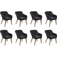 vidaXL Polyrattan Garten-Essgruppe 9-tlg. schwarz inkl. Auflagen 3057813