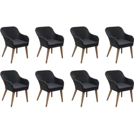 vidaXL Polyrattan Garten-Essgruppe 9-tlg. schwarz inkl. Auflagen 3057813
