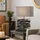 GLOBO Tischleuchte Tischlampe Beistelllampe Holzlampe Schreibtischlampe Wohnzimmerlampe, Holz schwarz Stoff grau, E27, H 50 cm