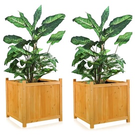 MuCoLa Blumenkübel Holz Pflanzkasten Blumentrog Blumentopf Übertopf